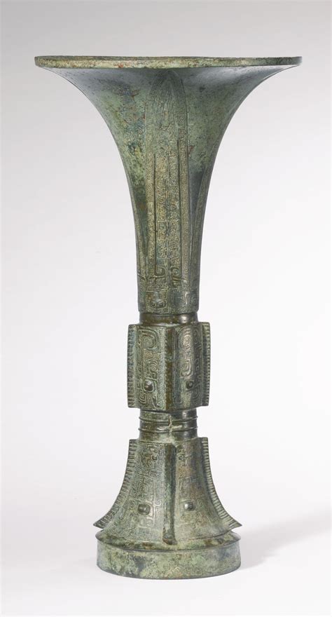 Bronze Ritual Wine Vessel Gu Late Shang Dynasty 13th 12th Century Bc