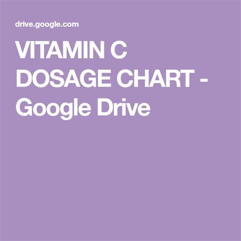 Vitamin c is an essential nutrient involved in the repair of tissue and the enzymatic production of certain neurotransmitters. VITAMIN C DOSAGE CHART - Google Drive | Vitamins, Vitamin ...
