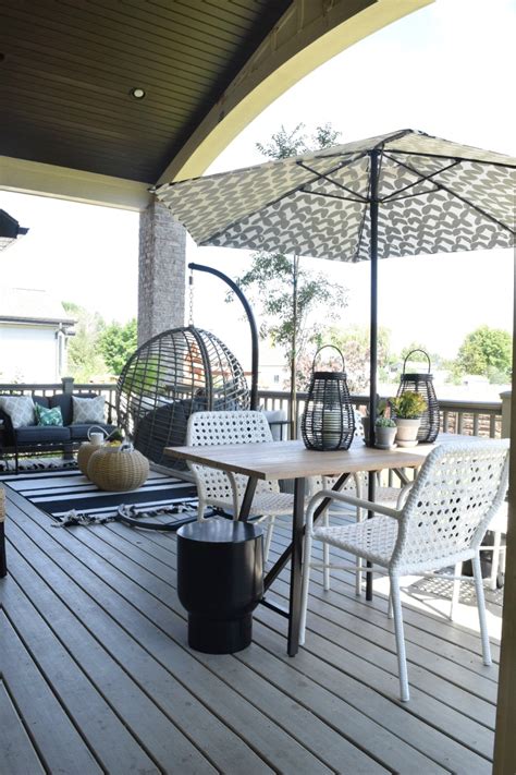 Outdoor Patio And Living Space With Hanging Chair