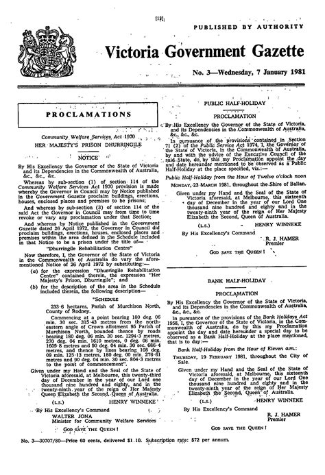 Victoria Government Gazette Online Archive 1981 P13