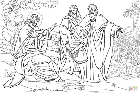 coloring pages jesus feeds the 5000 coloring home
