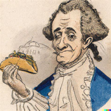 1700s Illustration Of George Washington Eating A Doritos Locos Taco