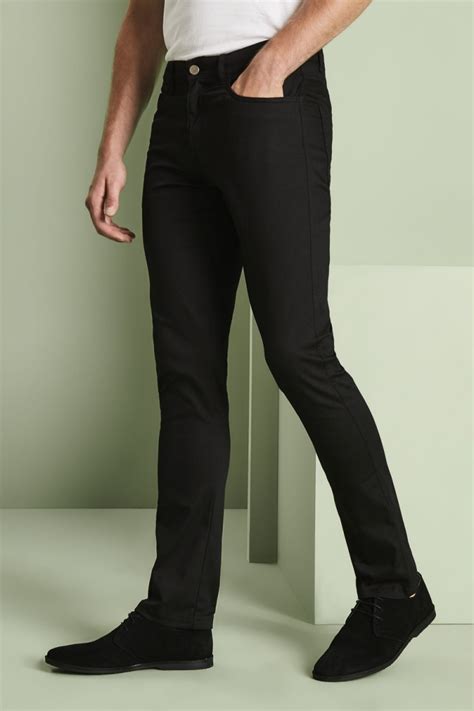 Pantalon Slim Extensible Pour Homme Noir Long