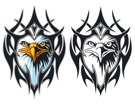 Premium Vector The Head Of An Eagle With Tribal Tattoo Sport Logo Mascot