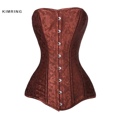 2020 Kimring Plus Size Sexy Long Torso Overbust Corset Double Steel