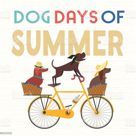 Dog Days Of Summer Comic Cartoon Vector Poster Stock Illustration