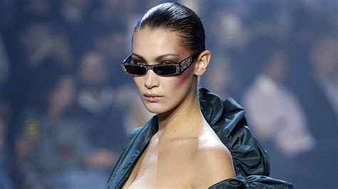 Bella Hadid Suffers Wardrobe Malfunction At Paris Fashion Week The