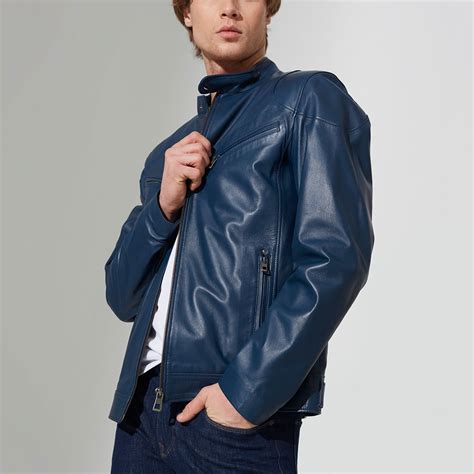 Booker Leather Jacket Dark Blue S Iparelde Touch Of Modern