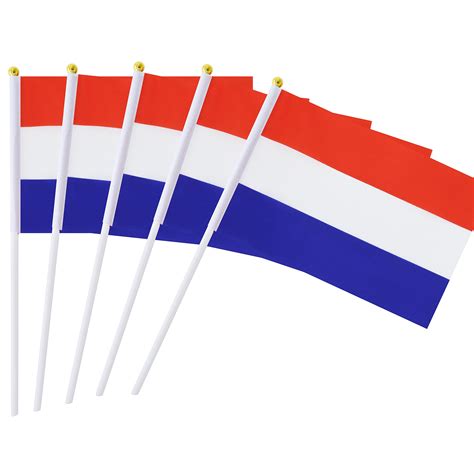 25 pack hand held small mini flag netherlands flag dutch flag stick flag round top national