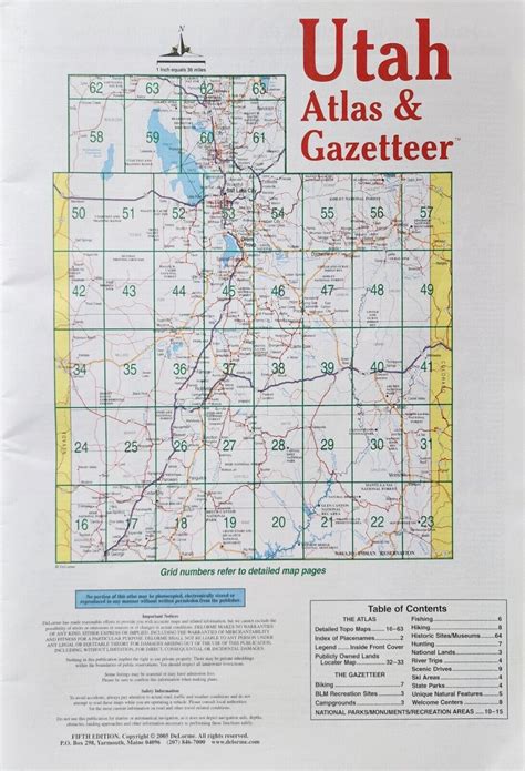 Delorme Utah Topographical Road Atlas And Gazetteer Ebay