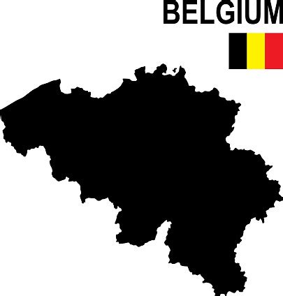 From wikimedia commons, the free media repository. Black Basic Map Of Belgium With Flag Against White ...