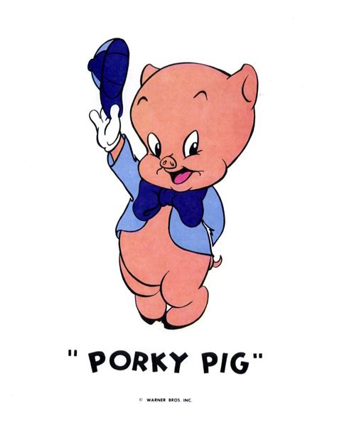 Porky Pig Porky Pig Warner Brothers Cartoon Animation Print 1971