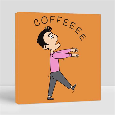 Buy Sleeping Man Zombie Going For Coffee Hand Drawn Vector