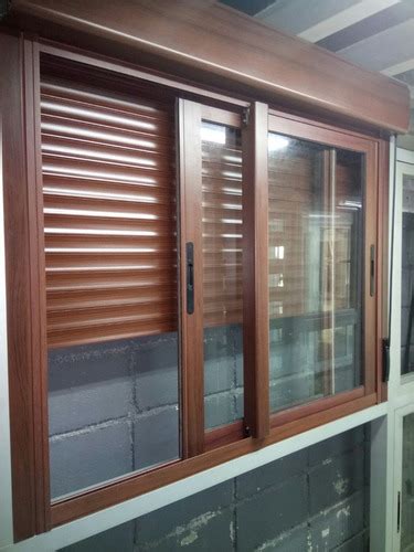 Ventana Corrediza Aluminio Imitación Madera 110000 En Mercado Libre