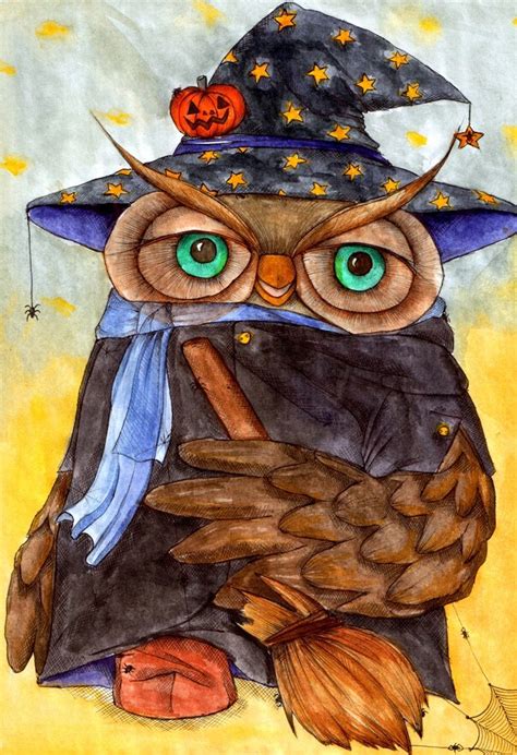 halloween owl by ~veronika smirnova on deviantart halloween owl owls drawing owl