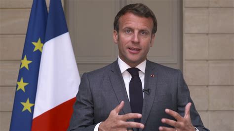 Emmanuel Macron, President of France address during the ...