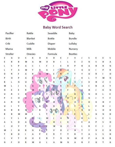 My Little Pony Word Search Printable