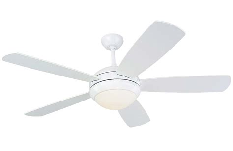 Adjustable wind speed + timing setting: Monte Carlo Discus 52" White Ceiling Fan with Light - White