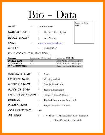 As you can see, biodata template word download marriage format in ms free muslim gi has some parts that you need to include when you write the letter. Image result for bio data word format | Biodata format ...