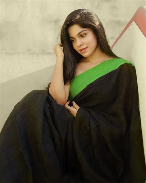 Divyabharathi In Black Saree Stills By Nithin Kumar South Indian Actress