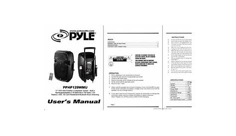 pyle pphp155st pa system user manual