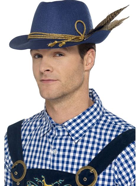 Mens Blue And Gold Authentic Bavarian Oktoberfest Hat 45400