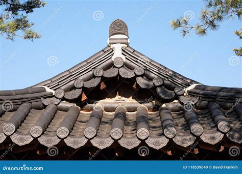 Old Traditional Korean Folk Village Roof Tiles Stock Image Image Of