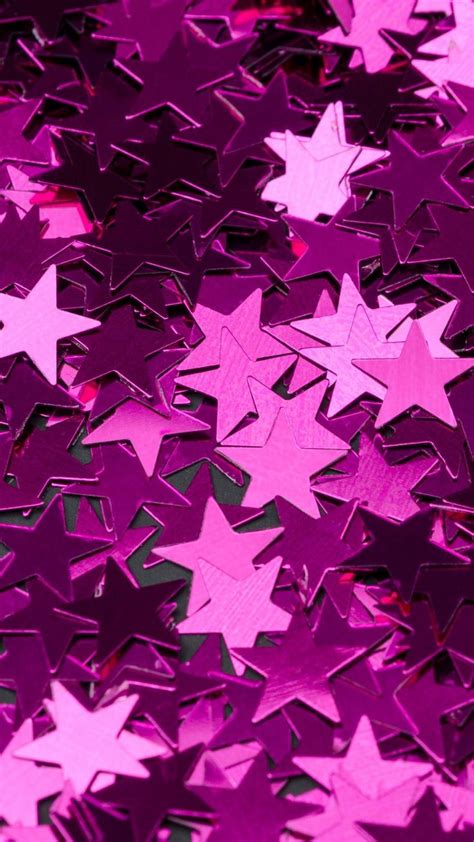 Many Pink Stars Are Scattered On The Ground