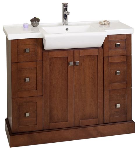 Why does a white bathroom vanity work so well? Amimage 40 inch Single Sink Bathroom Vanity Cherry Finish ...