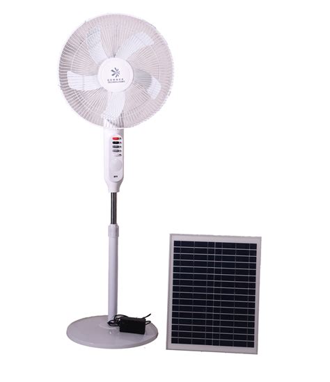 Gennex Rechargeable Fan With Solar Panel 16 120cm Height 45cm Width