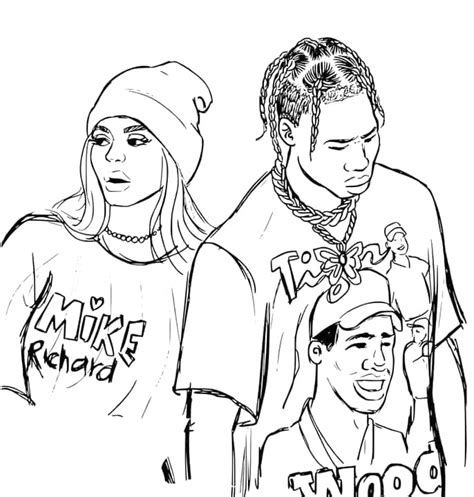 Kylie Jenner And Travis Scott Coloring Page Download Print Or Color