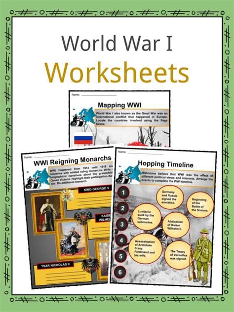 World War I Ww1 Facts Worksheets History And Information For Kids