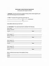 Washington State Residential Lease Form Pictures