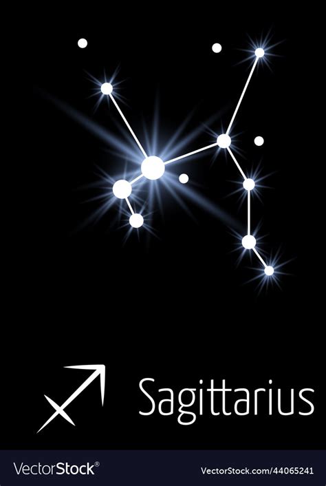 Sagittarius Horoscope Sign Shining Star Royalty Free Vector
