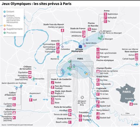 Cartes Sites JO 2024 Paris Reference 
