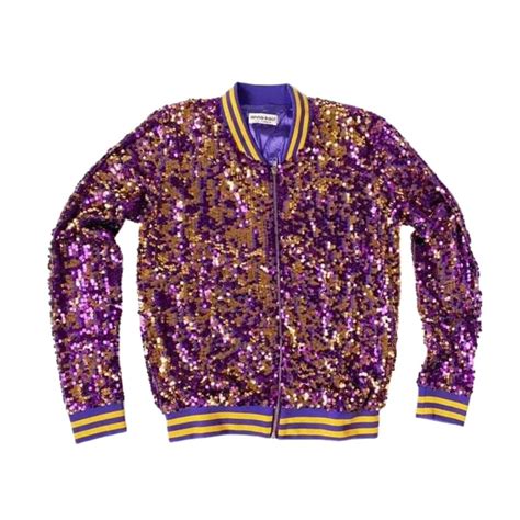 Purple And Gold Sequin Jacket Fleurty Girl