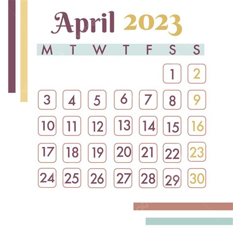 Calendar April 2023 April New Year 2023 Png And Vector With