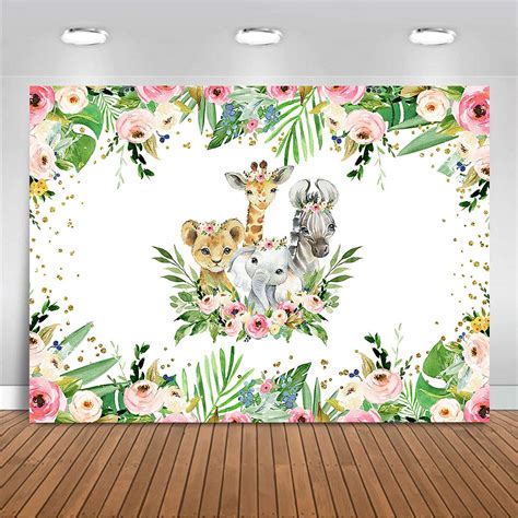 Buy Moca Safari Animals Baby Shower Backdrop Girl Wild One Birthday