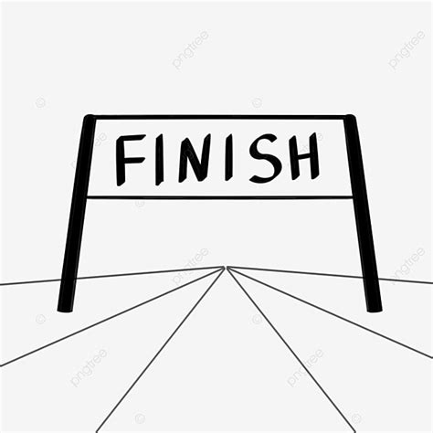 Finish Line Banner Clipart Transparent Background Black And White