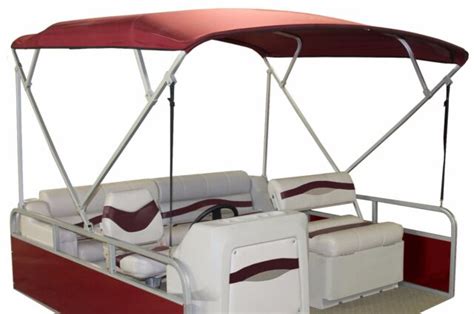 Burgundy Complete 1 Square Frame Pontoon Boat Bimini Top 8 90 98