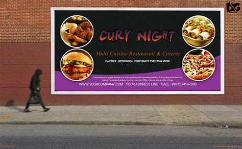 Free Night Restaurant Psd Billboard Design Template Free