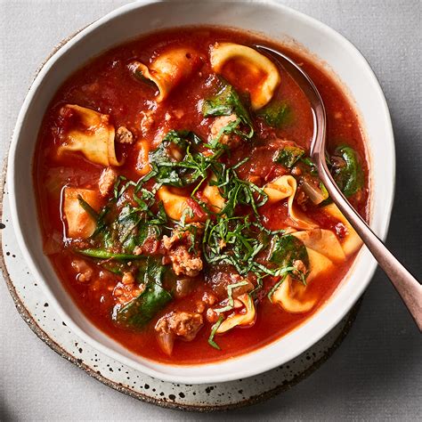 Sausage Spinach And Tortellini Soup Recipe Eatingwell