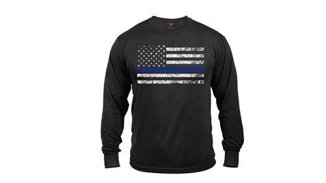 Rothco Long Sleeve Thin Blue Line T Shirt Up To 28 Off Free Shipping