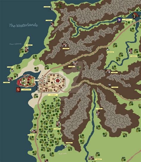 Westeros Map The Westerlands By Jurassicworldfan On Deviantart