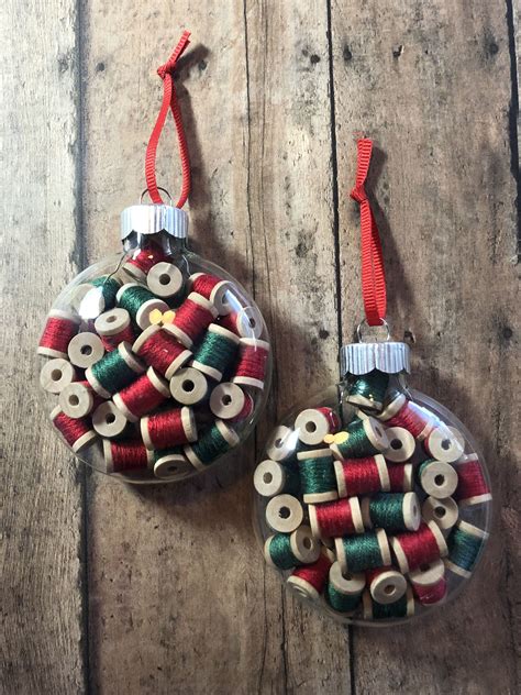 Wooden Spools Christmas Ornament Sewing Spools Tree Etsy Christmas