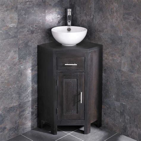 Bathroom vanities and vanity cabinets are the focal point of any bathroom. Alta WENGE Oak Corner Vanity Cabinet with 300mm Stabia ...