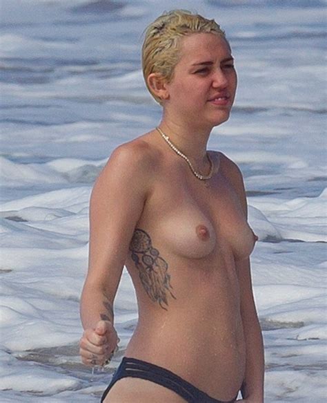 Miley Cyrus Nude Topless Boobs Tits Wet Swimming Paparazzi Celebrity Leaks Scandals Leaked