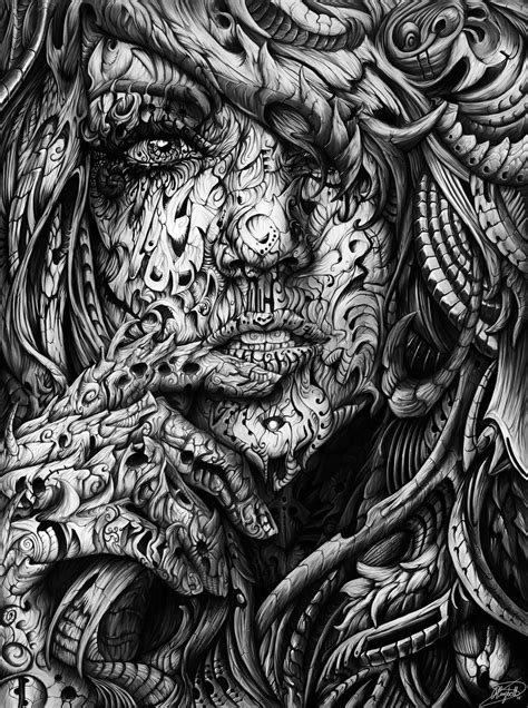 Black And White Digital Illustrations By René Campbell Producción