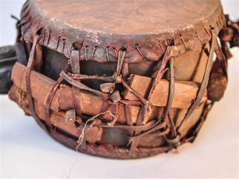 Shaman Drum With Carved Wooden Handle Nepal Himalaya Mid 20th Century