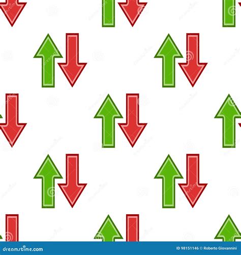 Up Down Arrows Flat Icon Seamless Pattern Stock Vector Illustration